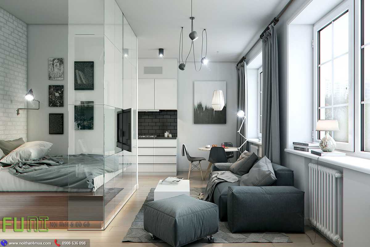 Thiết kế nội thât căn hộ đơn giản Thiết kế nội thât căn hộ đơn giản