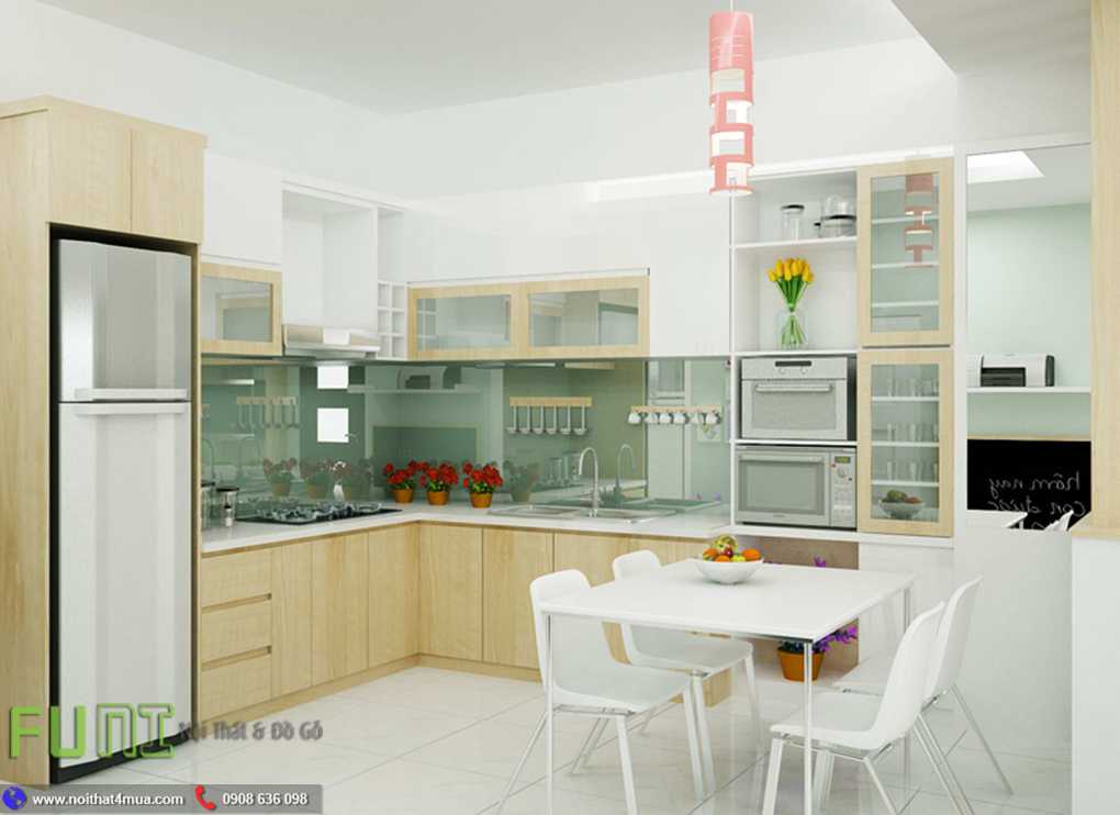 Mẫu thiết kế phòng bếp căn hộ M-One đẹp