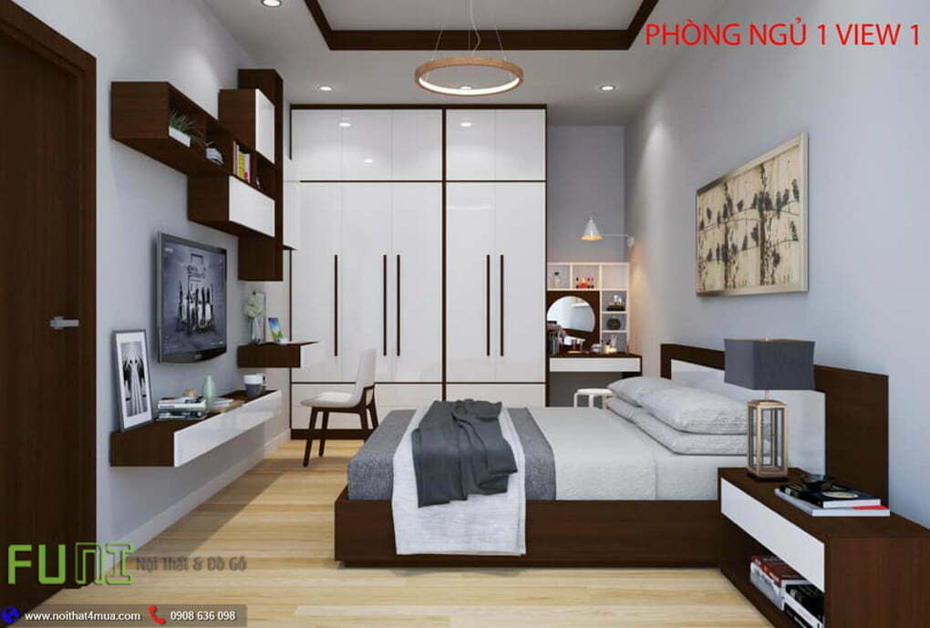 Mẫu thiêt kế phòng ngủ master căn hộ 70m2 Mẫu thiêt kế phòng ngủ master căn hộ 70m2