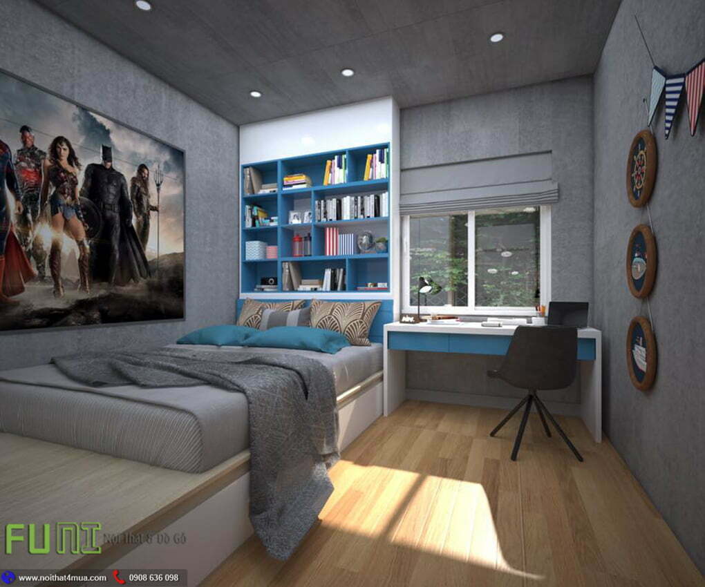 Mẫu thiết kế phòng ngủ nhỏ căn hộ 70m2 Mẫu thiết kế phòng ngủ nhỏ căn hộ 70m2