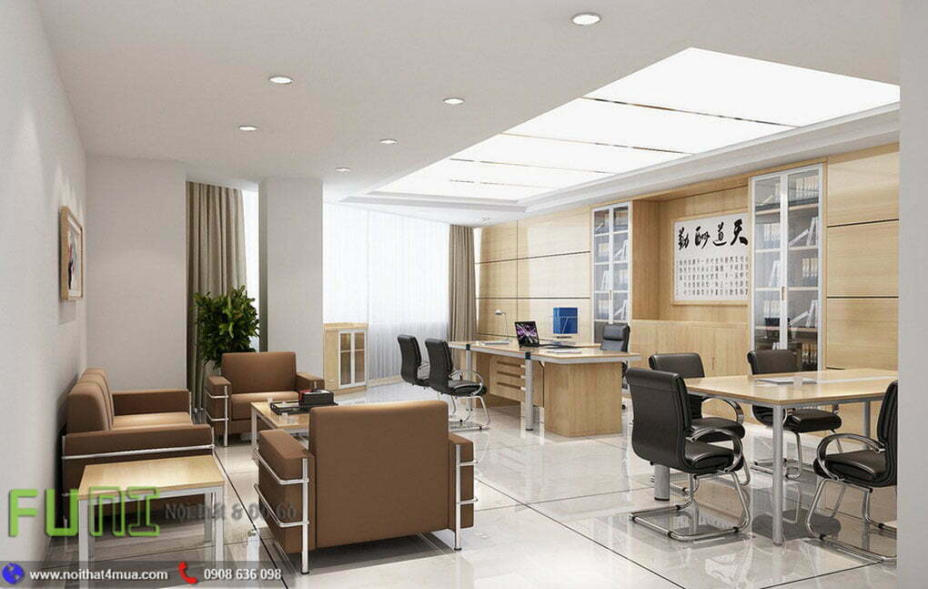 Mẫu thiết kế văn phòng làm việc giám đốc thoáng mát