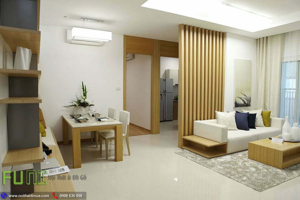 Phòng khách căn hộ 70m2 đẹp