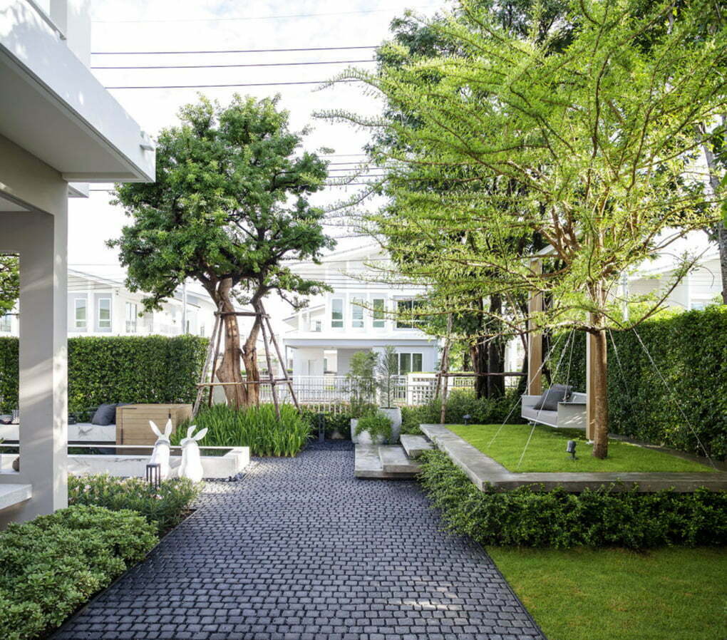 Thiết kế sân vườn văn phòng châu âu hiện đại Thiết kế sân vườn văn phòng châu âu hiện đại