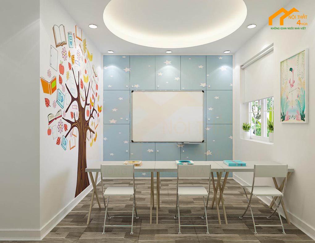 10+ Mẫu thiết kế nhà ở kết hợp văn phòng cho thuê đẹp, tiết kiệm 2 Mẫu phòng học cho bé đẹp