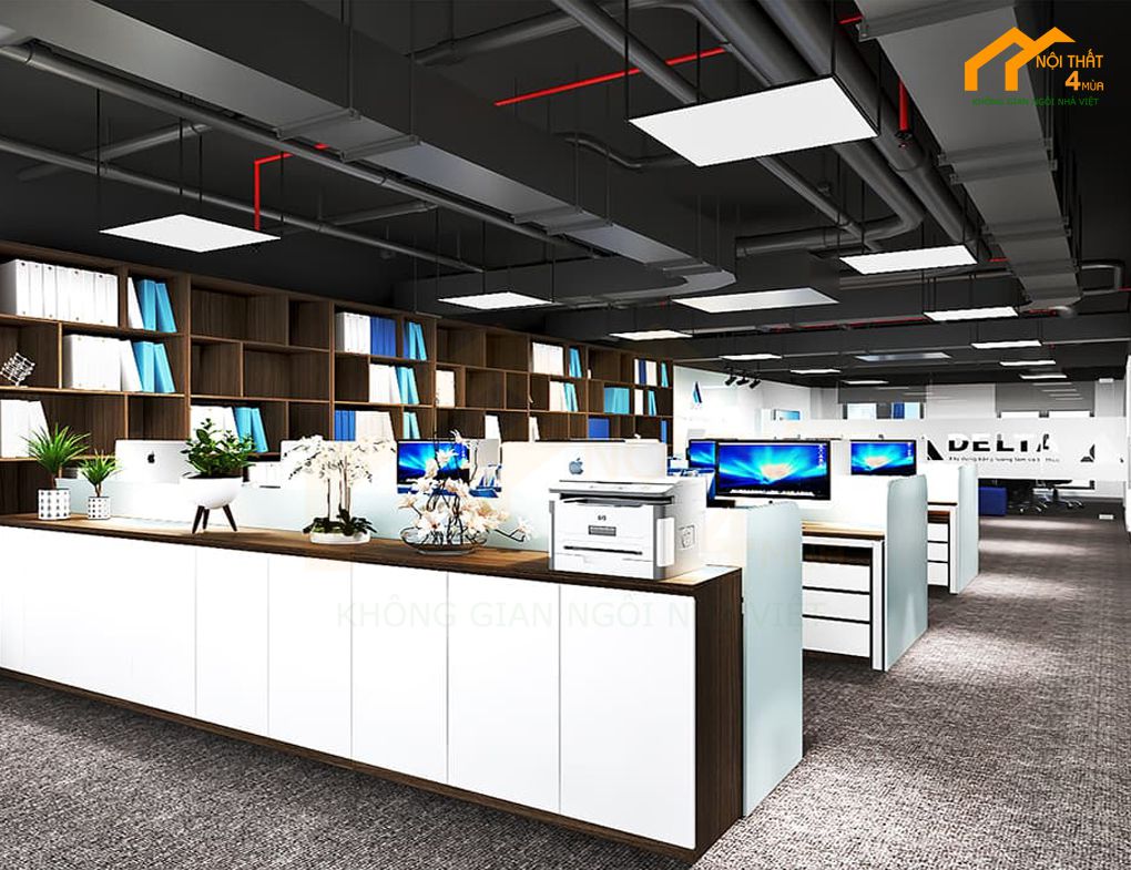 Thiết kế văn phòng làm việc nhân viên 60m2 Thiết kế văn phòng làm việc nhân viên 60m2