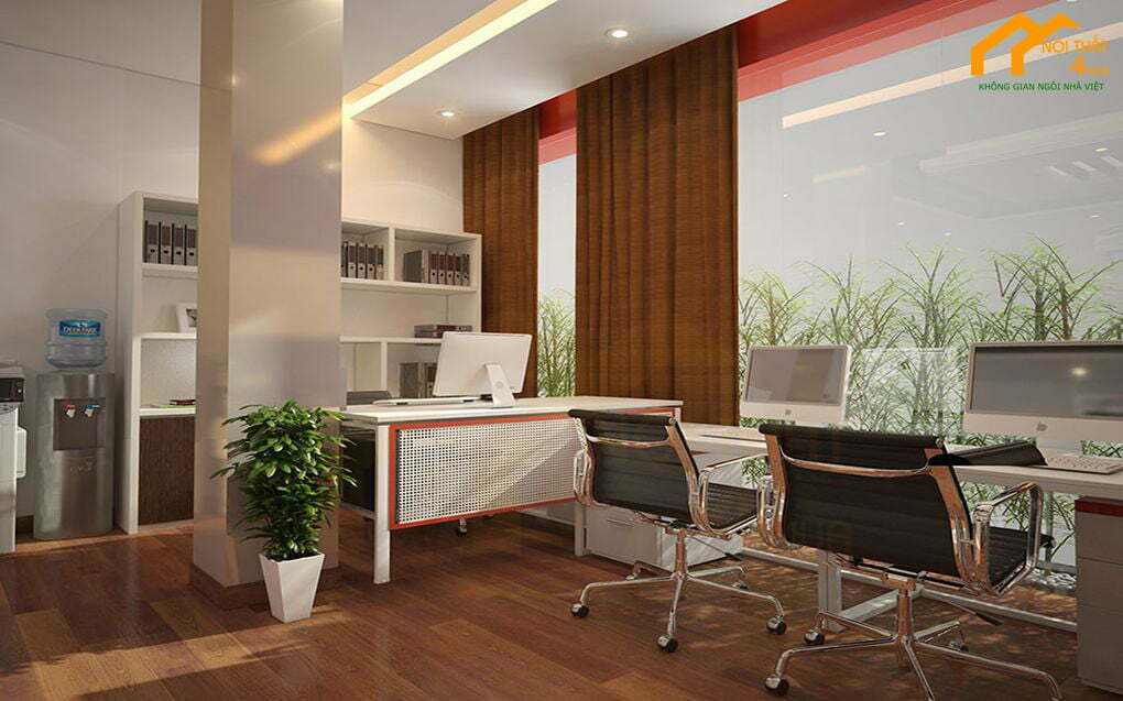 Mẫu văn phòng 40m2 có cửa kính đẹp