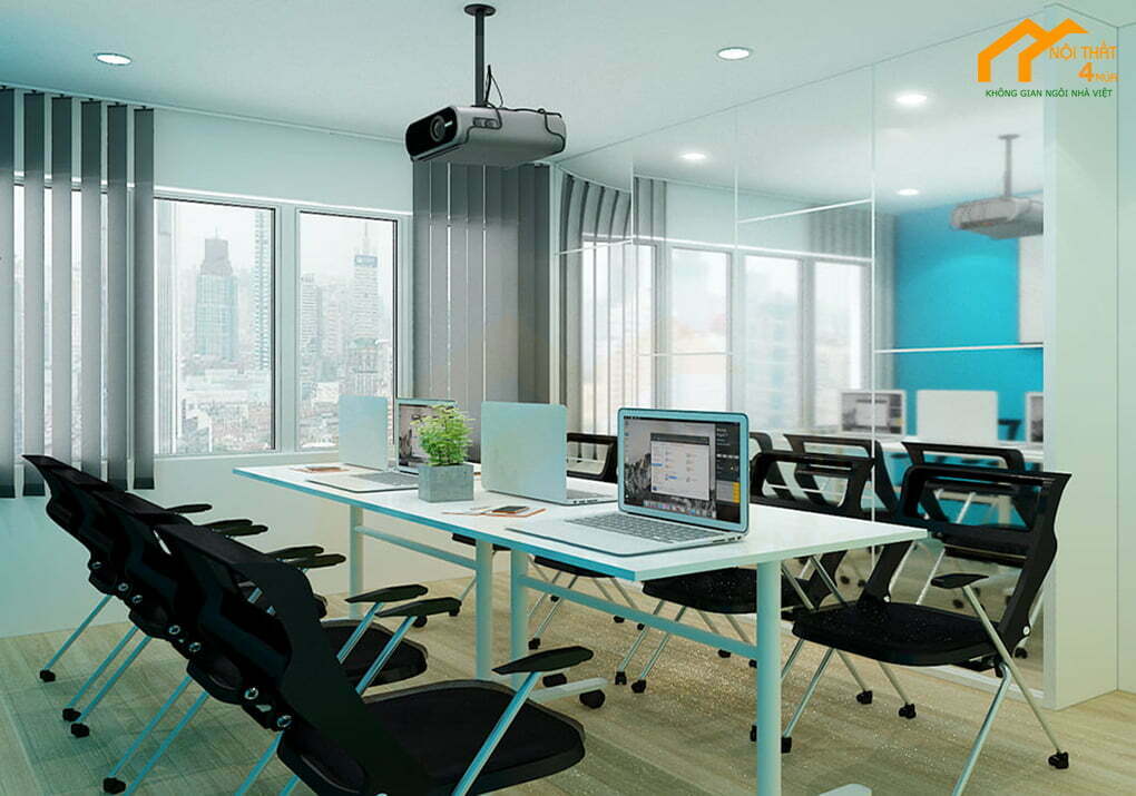 Mẫu văn phòng 40m2 có cửa kính đẹp