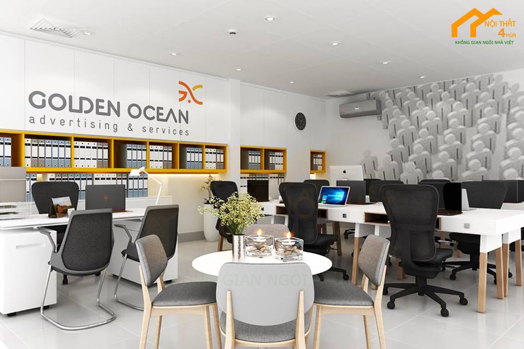 Mẫu văn phòng 50m2 phòng cách mở