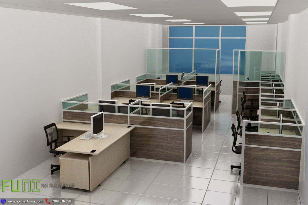 Mẫu văn phòng 30m2 dành cho 11 người làm việc Mẫu văn phòng 30m2 dành cho 11 người làm việc