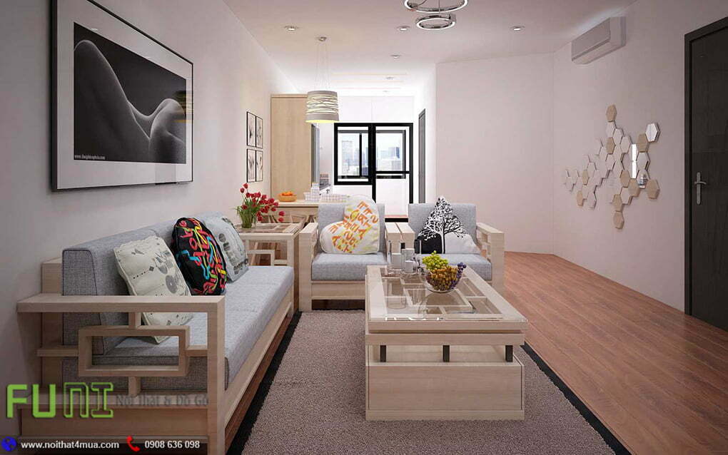 Nội thất phòng khách chung cư 70m2 Nội thất phòng khách chung cư 70m2