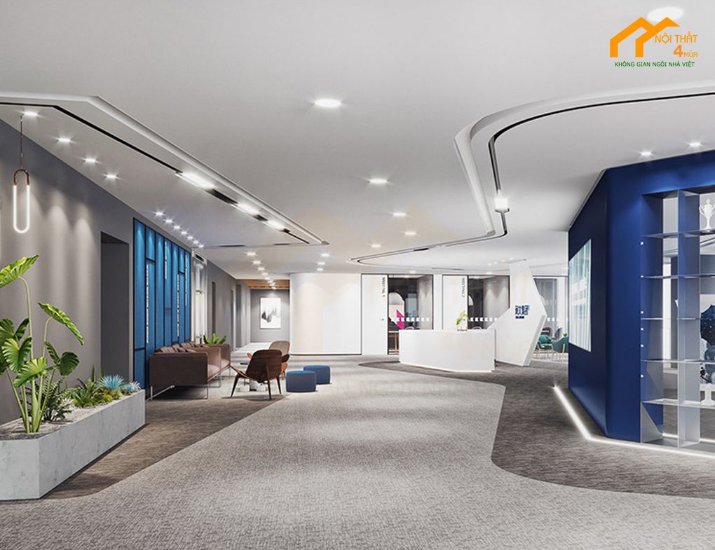 10+ Mẫu thiết kế sảnh văn phòng đẹp hút mắt ngay từ lần đầu 1 Thiết kế sảnh văn phòng đẹp đơn giản