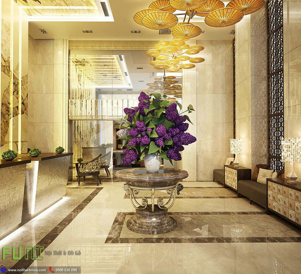 Không gian đại sảnh được trang trí đẹp