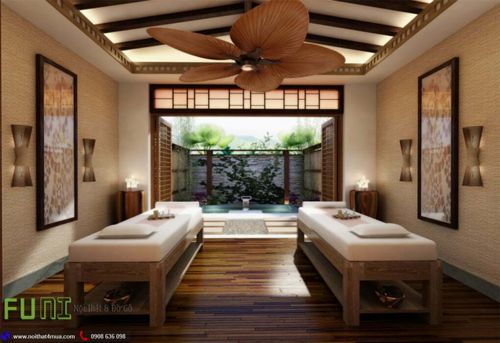 Mẫu giường spa chuyên dụng bằng gỗ đẹp