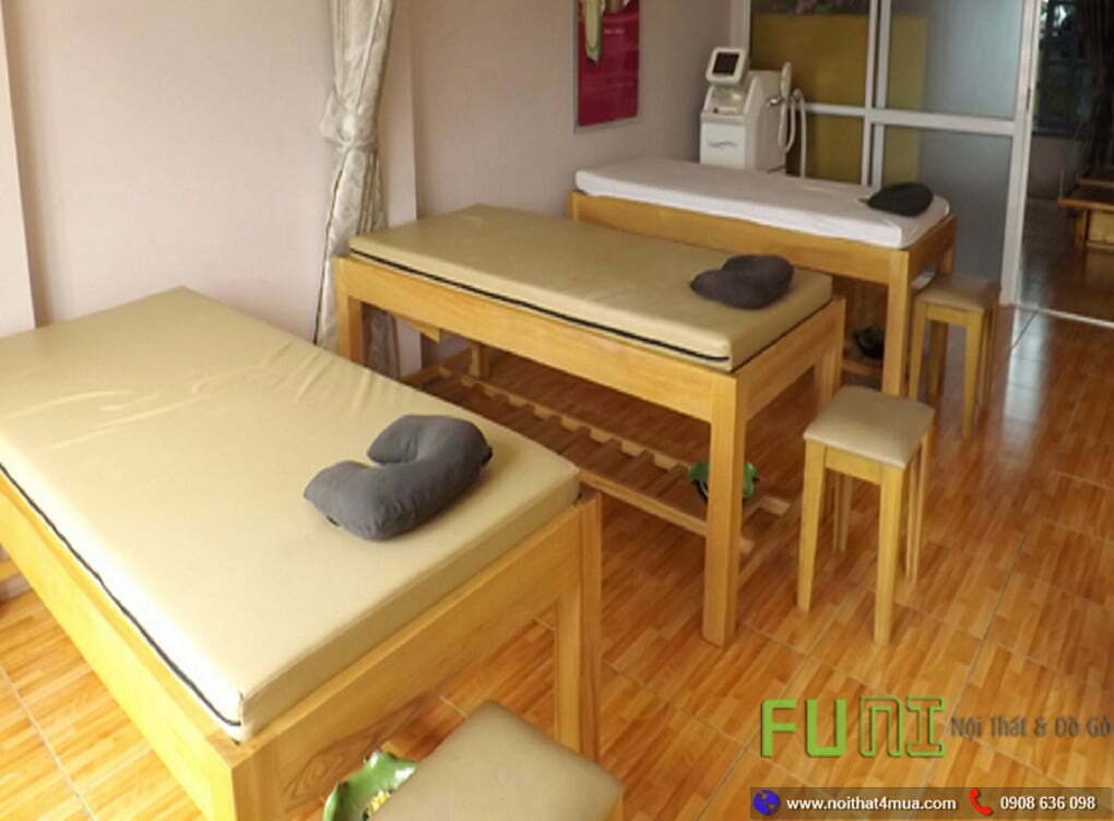 Giường spa gỗ cho spa gia đình Giường spa gỗ cho spa gia đình