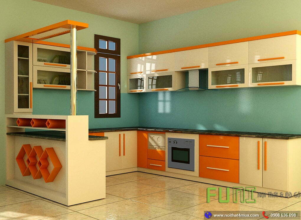 Mẫu kính màu ốp bếp xanh ngọc đẹp Mẫu kính màu ốp bếp xanh ngọc đẹp