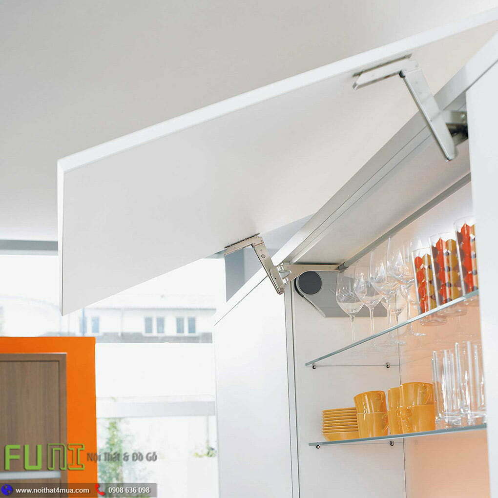 Tay nâng cơ blum Kệ tủ bếp trên và tay nâng