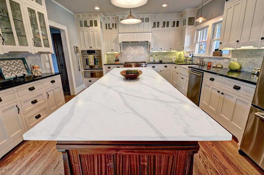 Mẫu đá nhân tạo gốc thạch anh ốp bếp