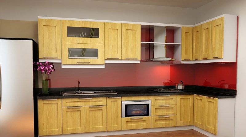 30+ Mẫu kính ốp bếp 3D, kính màu ốp bếp đẹp đa màu sắc 23 Kính ốp bếp màu đỏ ruby