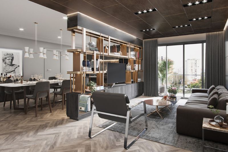 Mẫu tủ vách ngăn phòng khách đẹp