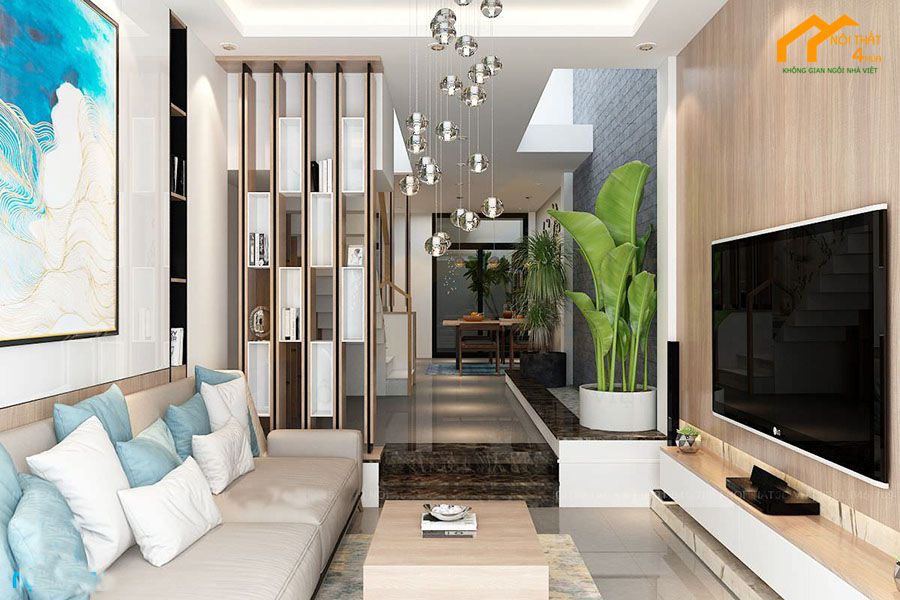 Cách bố trí vách ngăn phòng khách hiện đại