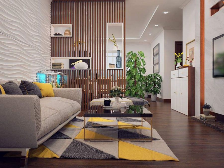 lưu ý thiết kế vách ngăn phòng khách