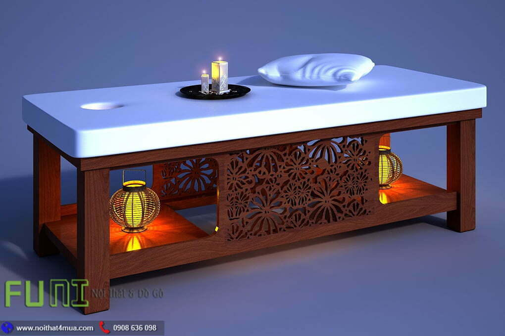 Mẫu giường spa bằng gỗ cao cấp Mẫu giường spa bằng gỗ cao cấp