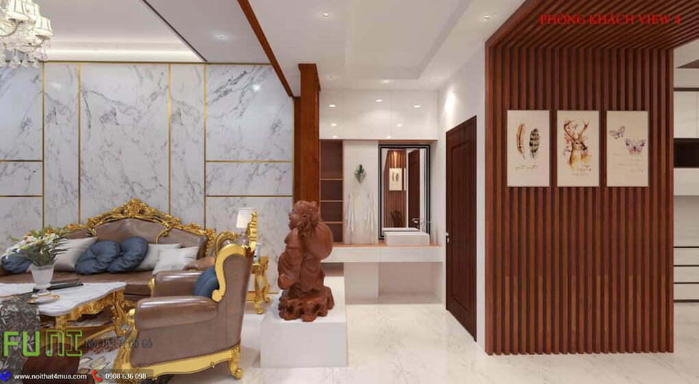 Mẫu thiết kế phòng khách biệt thự view 4