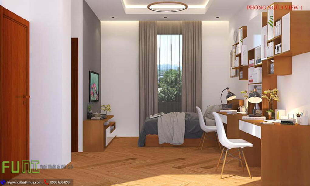 Thiết kế phòng ngủ 3 biệt thự bình dương view 2 Thiết kế phòng ngủ 3 biệt thự bình dương view 2