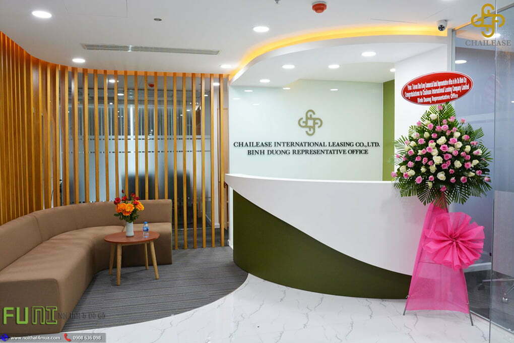 Thiết kế quầy lễ tân văn phòng đại diện Thiết kế quầy lễ tân văn phòng đại diện