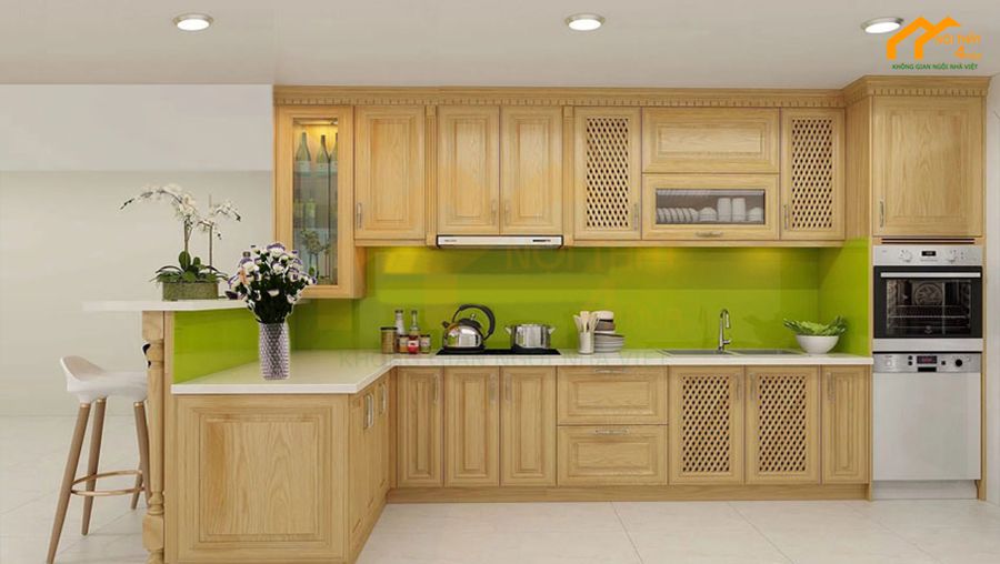 30+ Mẫu kính ốp bếp 3D, kính màu ốp bếp đẹp đa màu sắc 41 Mẫu kính ốp bếp đẹp màu xanh