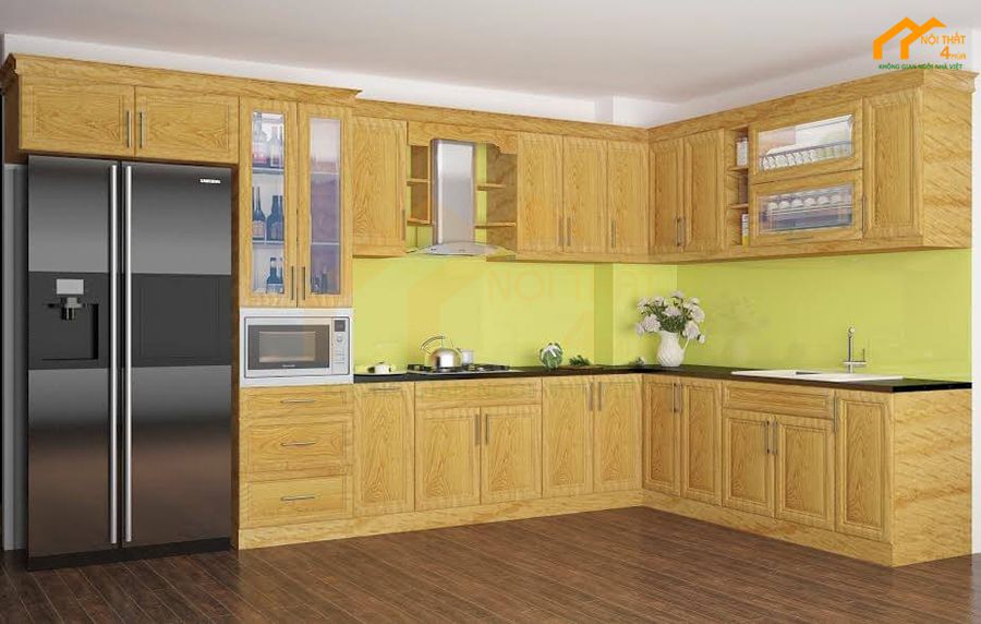 30+ Mẫu kính ốp bếp 3D, kính màu ốp bếp đẹp đa màu sắc 48 Kính ốp bếp màu vàng sữa