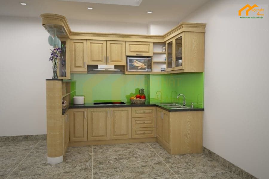 30+ Mẫu kính ốp bếp 3D, kính màu ốp bếp đẹp đa màu sắc 16 Mẫu kính ốp bếp đẹp màu xanh