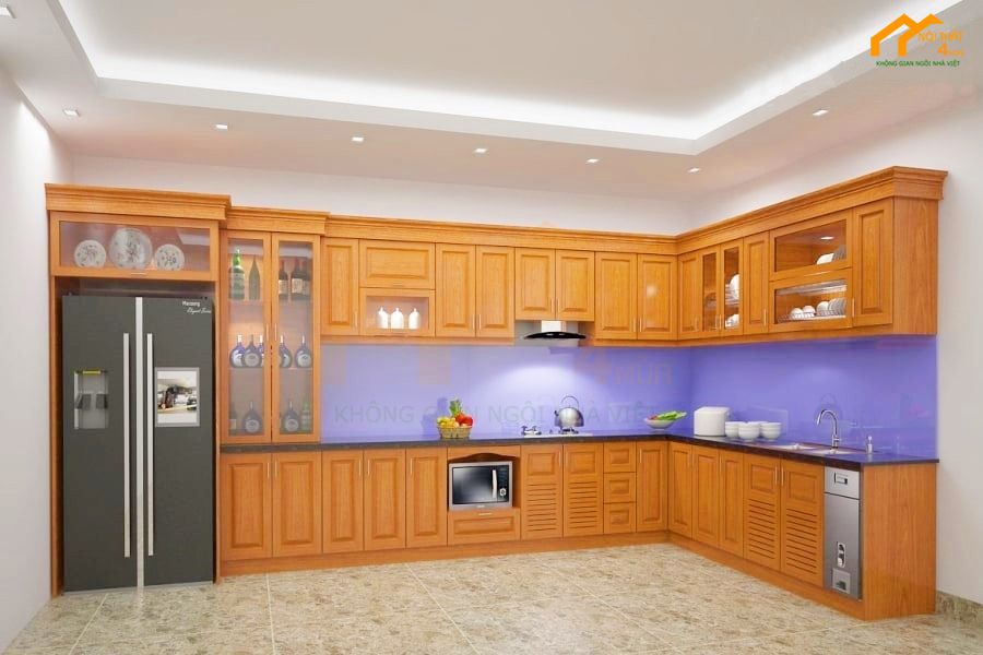 30+ Mẫu kính ốp bếp 3D, kính màu ốp bếp đẹp đa màu sắc 26 Mẫu kính ốp bếp màu tím