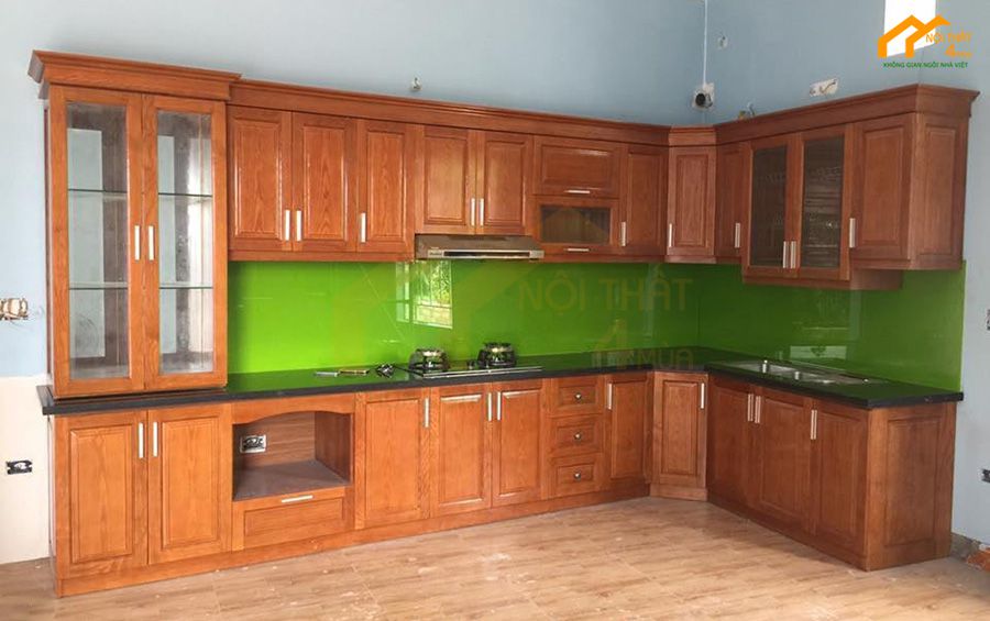 30+ Mẫu kính ốp bếp 3D, kính màu ốp bếp đẹp đa màu sắc 13 Mẫu kính ốp bếp đẹp màu xanh