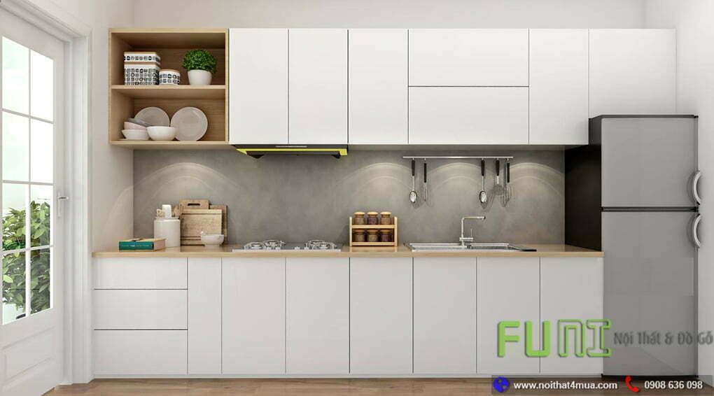 Mẫu tủ bếp acrylic chữ i đẹp Mẫu tủ bếp acrylic chữ i đẹp