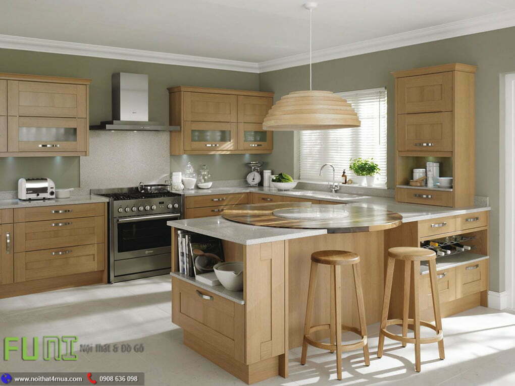 Tủ bếp gỗ sồi mỹ sang trọng và đẳng cấp Tủ bếp gỗ sồi mỹ sang trọng và đẳng cấp