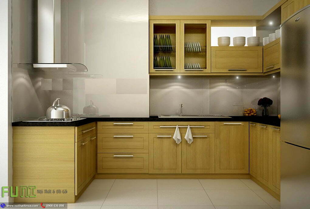 Tủ bếp gỗ sồi nga cho sức khỏe gia đình việt