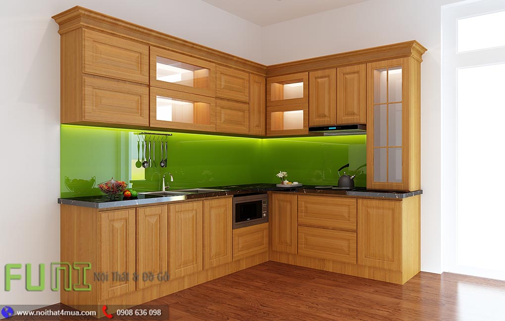 Tủ bếp gỗ sồi đẹp Tủ bếp gỗ sồi đẹp