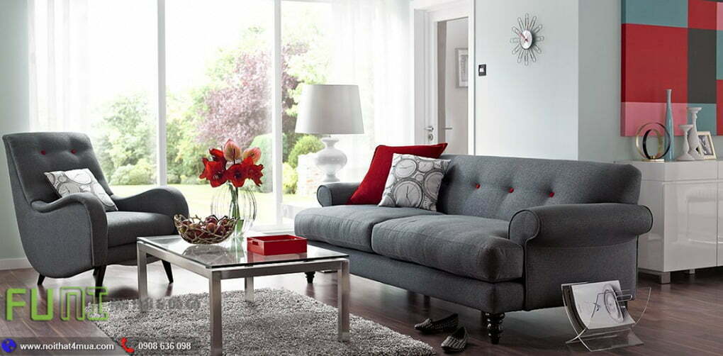 Bàn ghế sofa vải phòng khách nhỏ đẹp Bàn ghế sofa vải phòng khách nhỏ đẹp