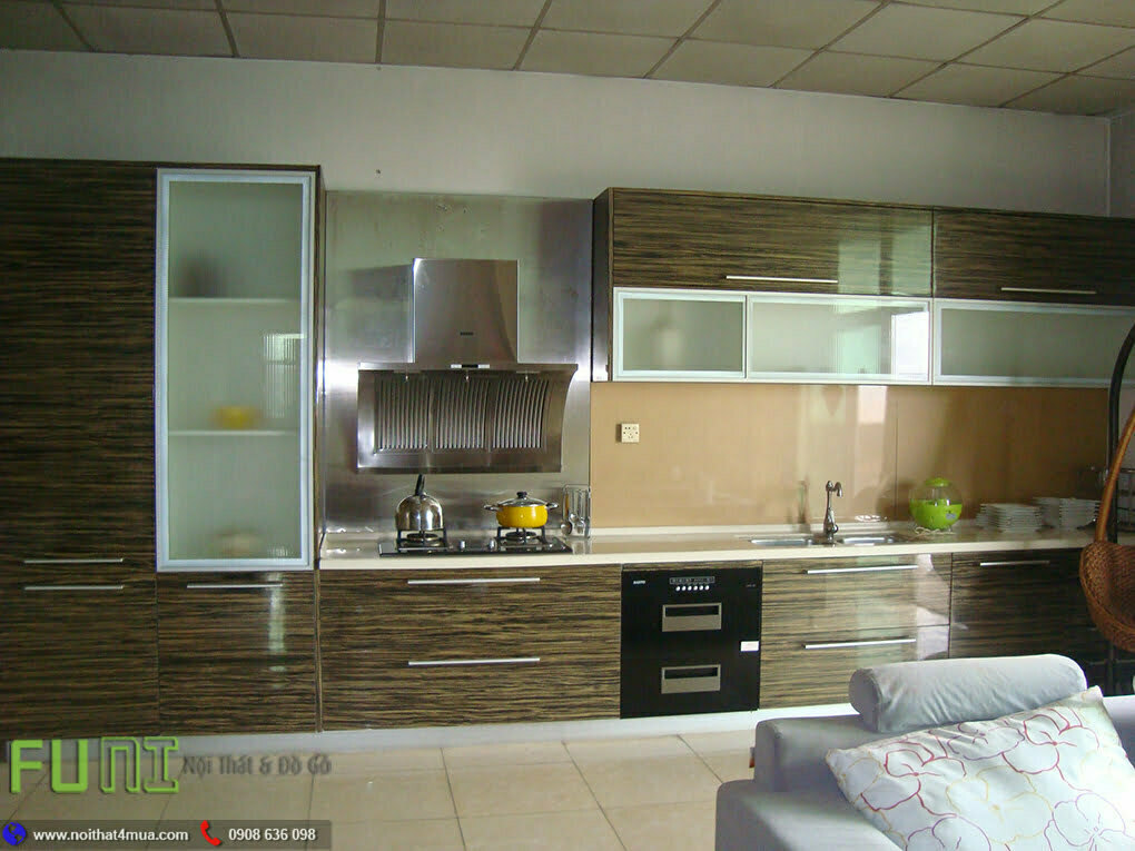 Tủ bếp nhựa picomat cánh acrylic đẹp Tủ bếp nhựa picomat cánh acrylic đẹp