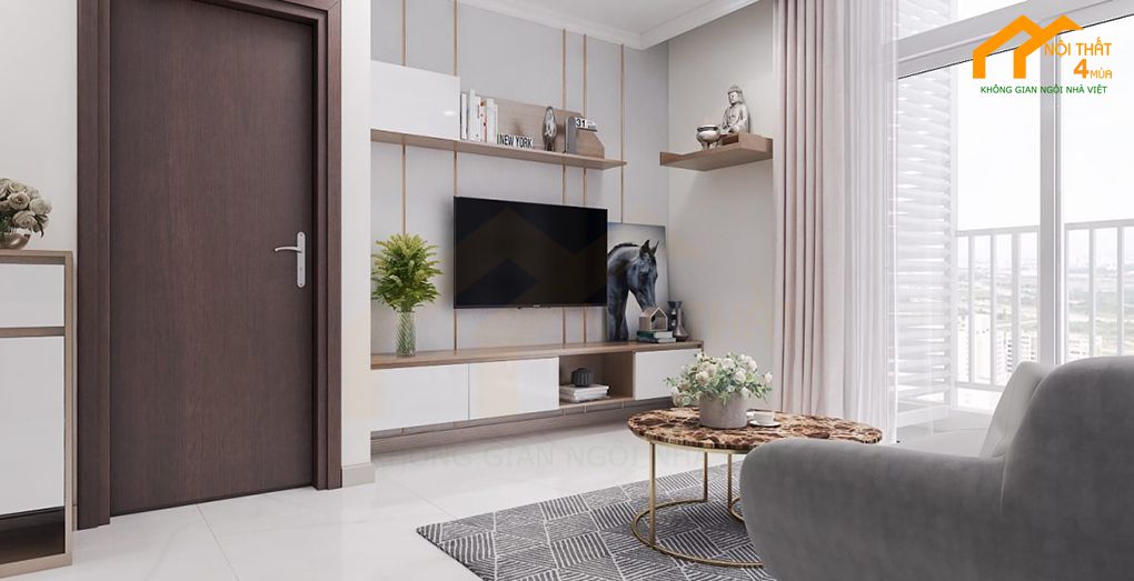 Cách chọn mẫu kệ tivi phòng khách căn hộ chung cư đẹp 11 Mẫu kệ tivi chung cư đẹp