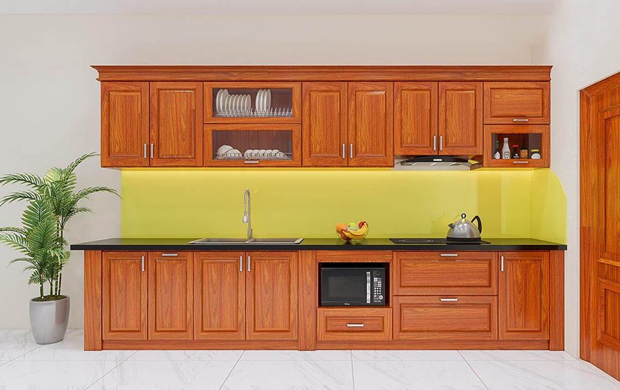 10+ Mẫu tủ bếp gỗ Lát đẹp - Sự lựa chọn mới cho không gian bếp 4 Mẫu tủ bếp gỗ lát đẹp sang trọng