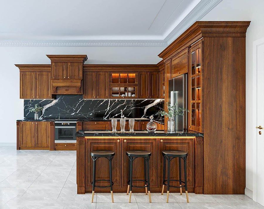 10+ Mẫu tủ bếp gỗ Lát đẹp - Sự lựa chọn mới cho không gian bếp 6 Mẫu tủ bếp gỗ lát đẹp sang trọng