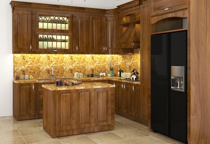 10+ Mẫu tủ bếp gỗ Lát đẹp - Sự lựa chọn mới cho không gian bếp 17 Mẫu tủ bếp gỗ lát đẹp sang trọng
