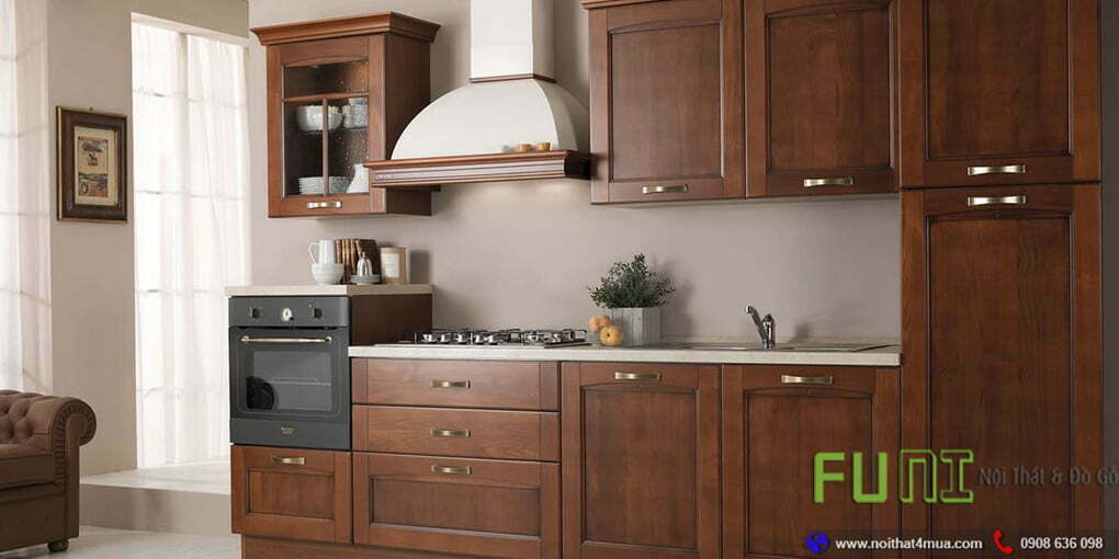 Mẫu tủ bếp gỗ tự nhiên đẹp Mẫu tủ bếp gỗ tự nhiên đẹp