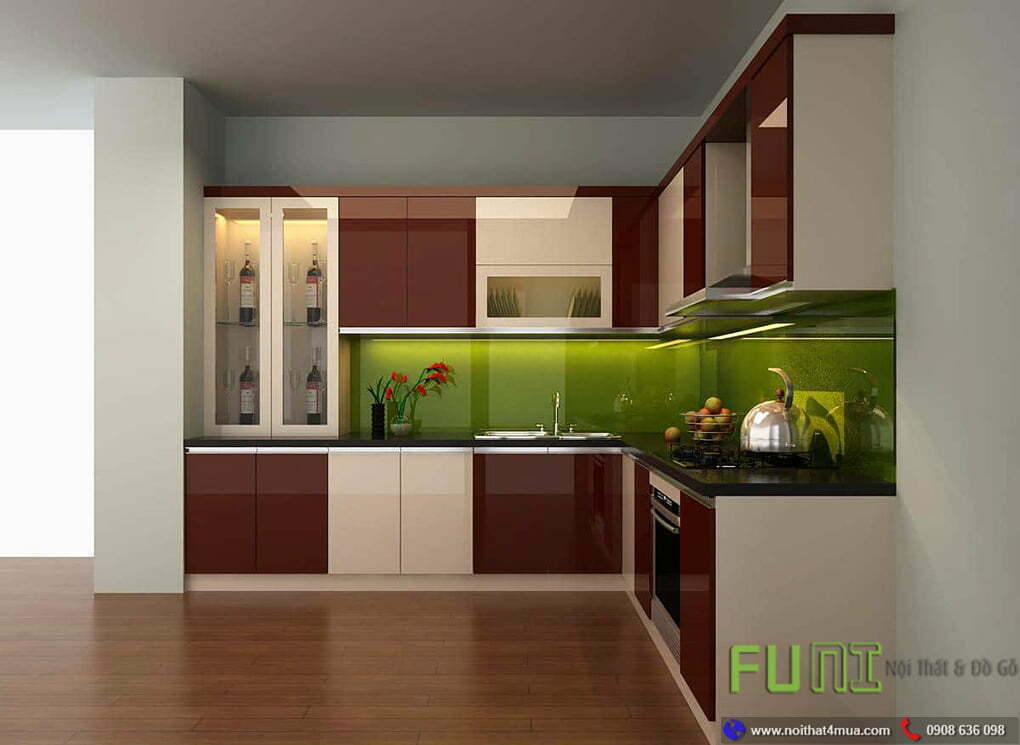 Mẫu tủ bếp nhựa đẹp acrylic an cường giá rẻ Mẫu tủ bếp nhựa đẹp acrylic an cường giá rẻ