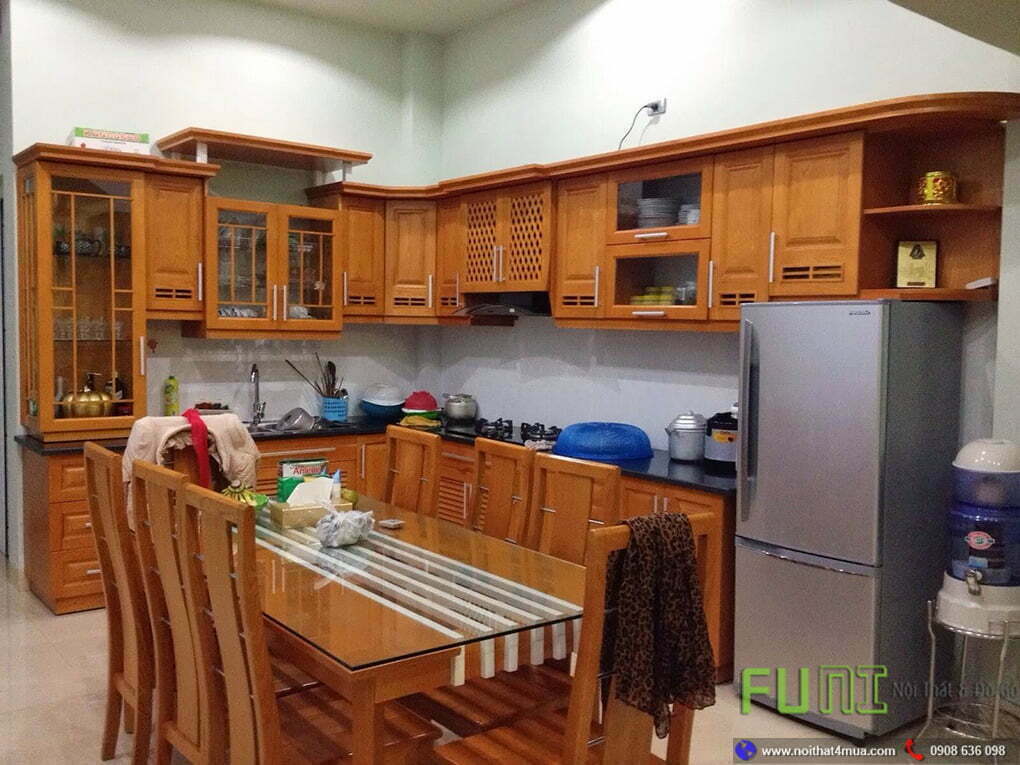 Mẫu căn bếp xinh làm bằng gỗ sồi mỹ Mẫu căn bếp xinh làm bằng gỗ sồi mỹ