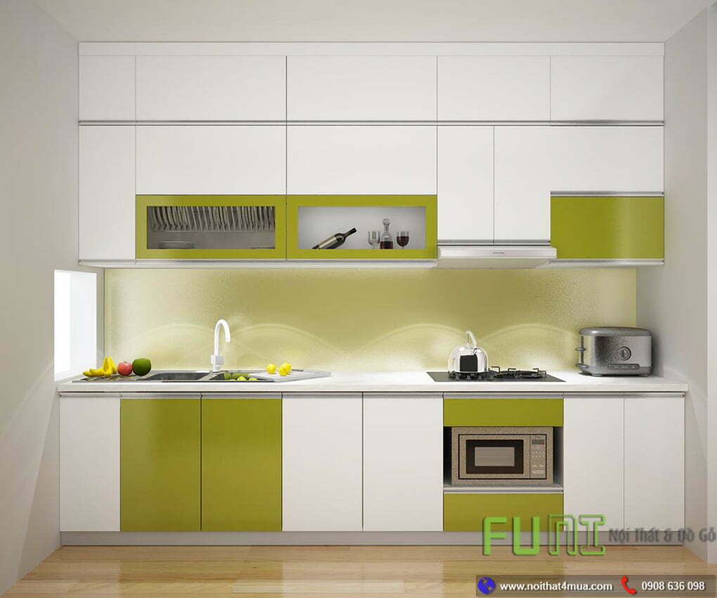 Mẫu tủ bếp nhôm kính đẹp cao cấp Mẫu tủ bếp nhôm kính đẹp cao cấp