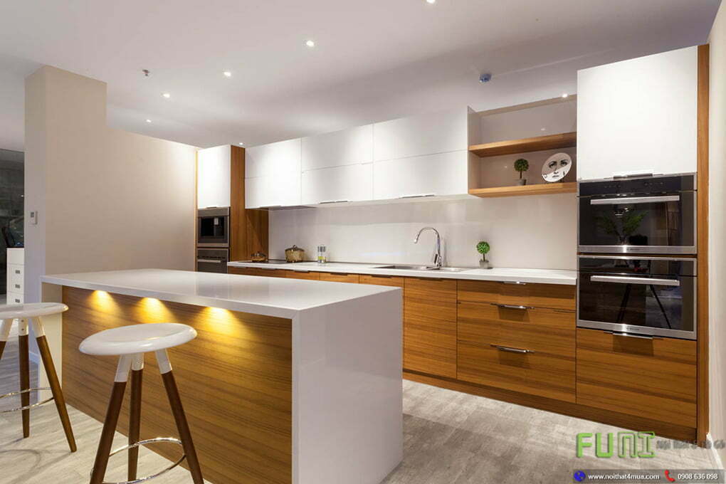Mẫu tủ bếp đẹp cánh làm bằng laminate đẹp Mẫu tủ bếp đẹp cánh làm bằng laminate đẹp