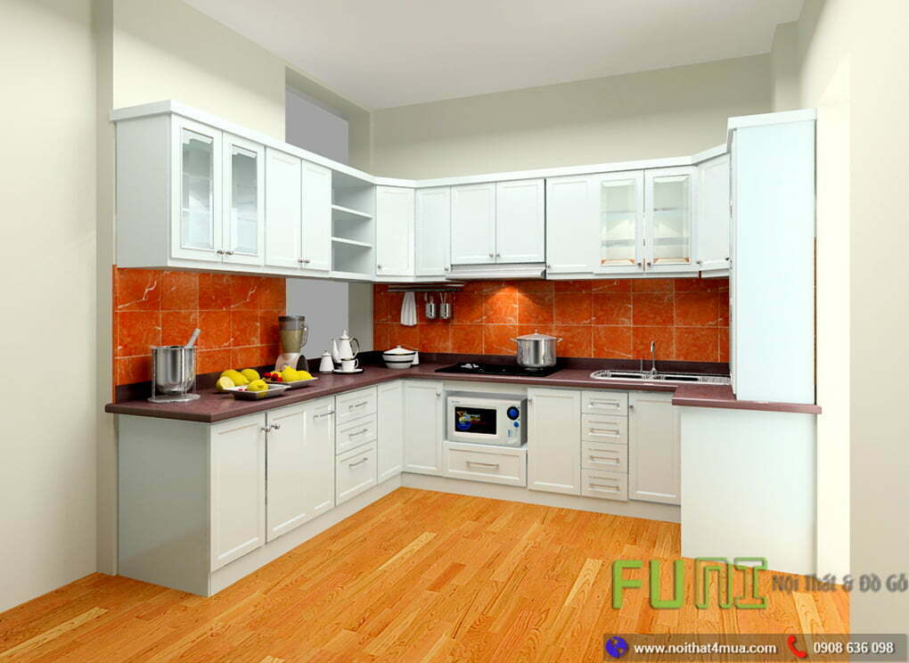 Mẫu tủ bếp nhôm kính đẹp hiện đại giá rẻ Mẫu tủ bếp nhôm kính đẹp hiện đại giá rẻ